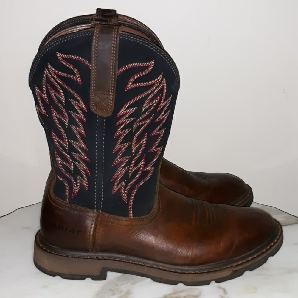 Ariat "Groundbreaker" Pull-On Western Work Boots-Soft Toe SKU:10020064